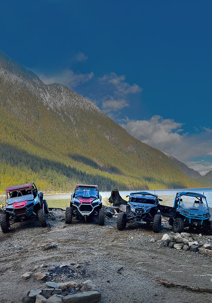 4 UTVs with Skid Plates Installed